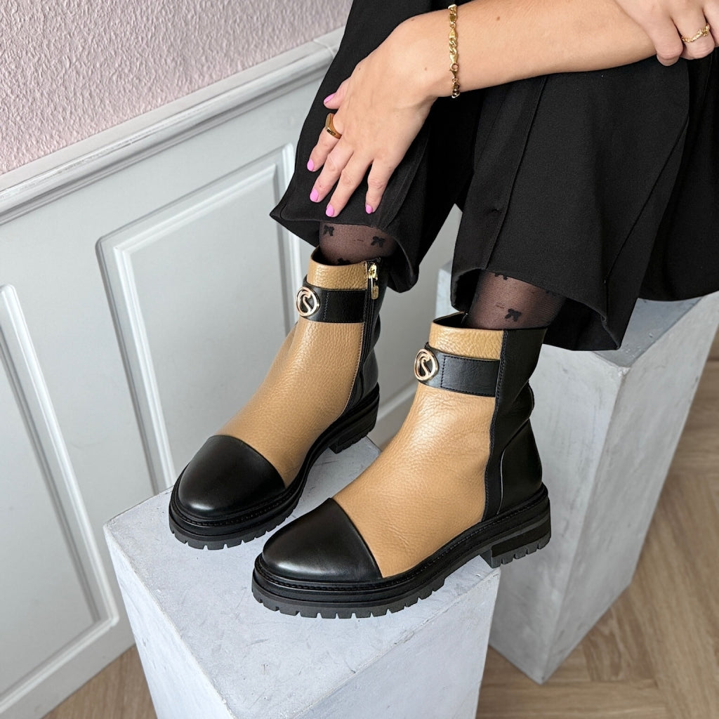 COPENHAGEN SHOES ALL GOOD VIBES ONLY Stiefel 0005 BLACK/CAMEL