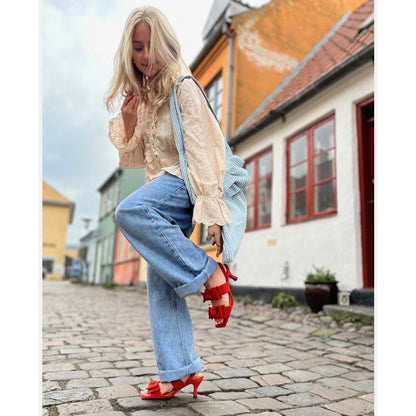 COPENHAGEN SHOES BREATHE - SUEDE Stilettos 0018 CHERRY TOMATO