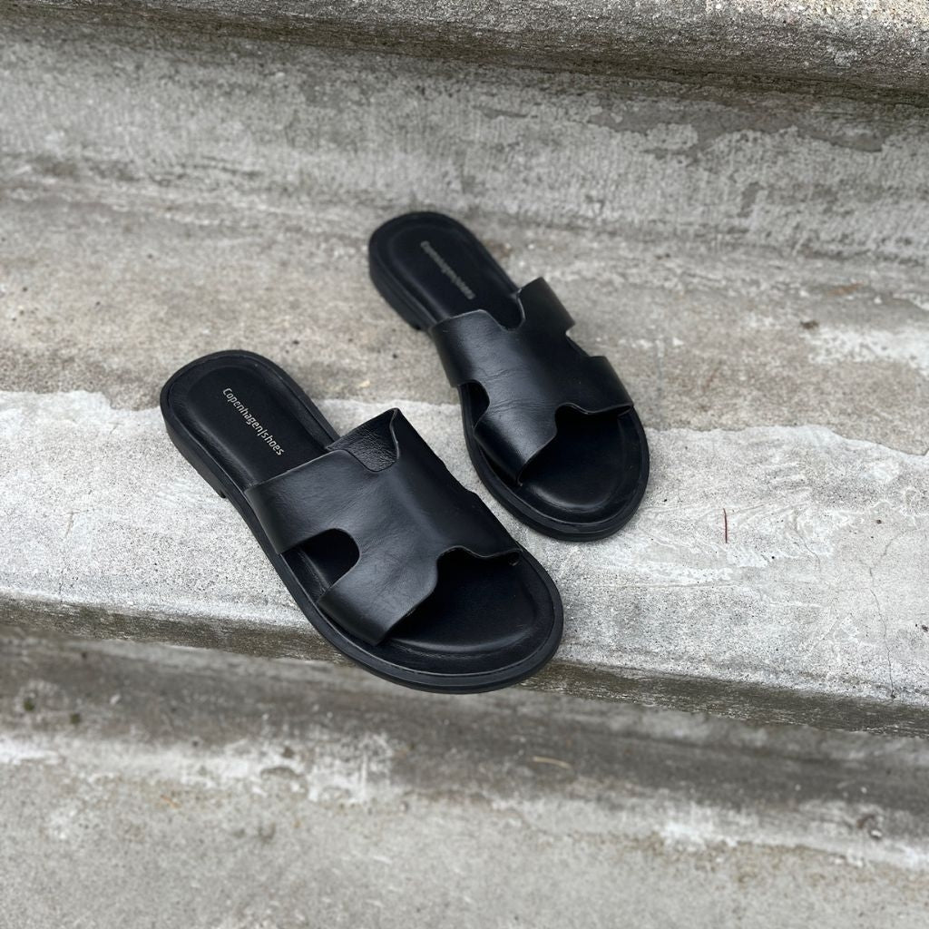 COPENHAGEN SHOES IVY - LEATHER Slippers 0001 BLACK