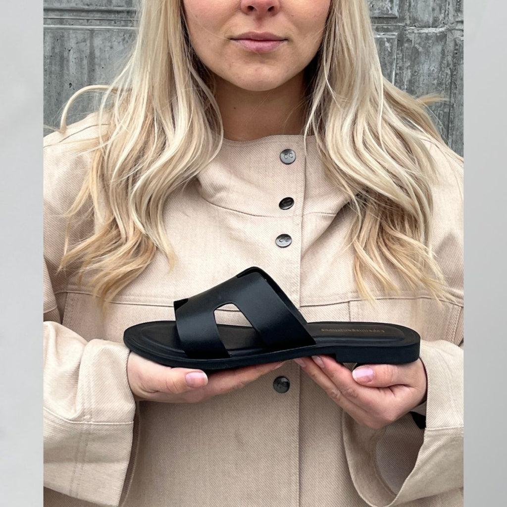 COPENHAGEN SHOES IVY - LEATHER Slippers 0001 BLACK