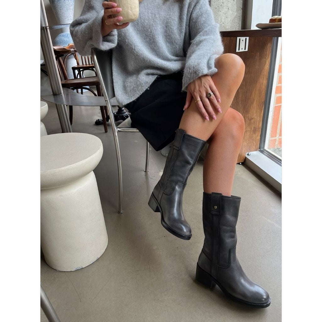 COPENHAGEN SHOES MY GOOD VIBES Long boot 0003 BEIGE/BLACK