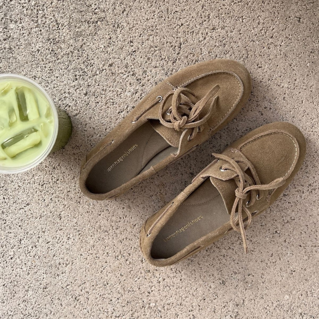 COPENHAGEN SHOES SAVANNAH SUEDE Boat Shoe 0301 BISCUIT
