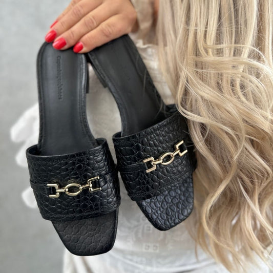COPENHAGEN SHOES SUNSHINE GIRLS CRC. Slippers 0001 BLACK