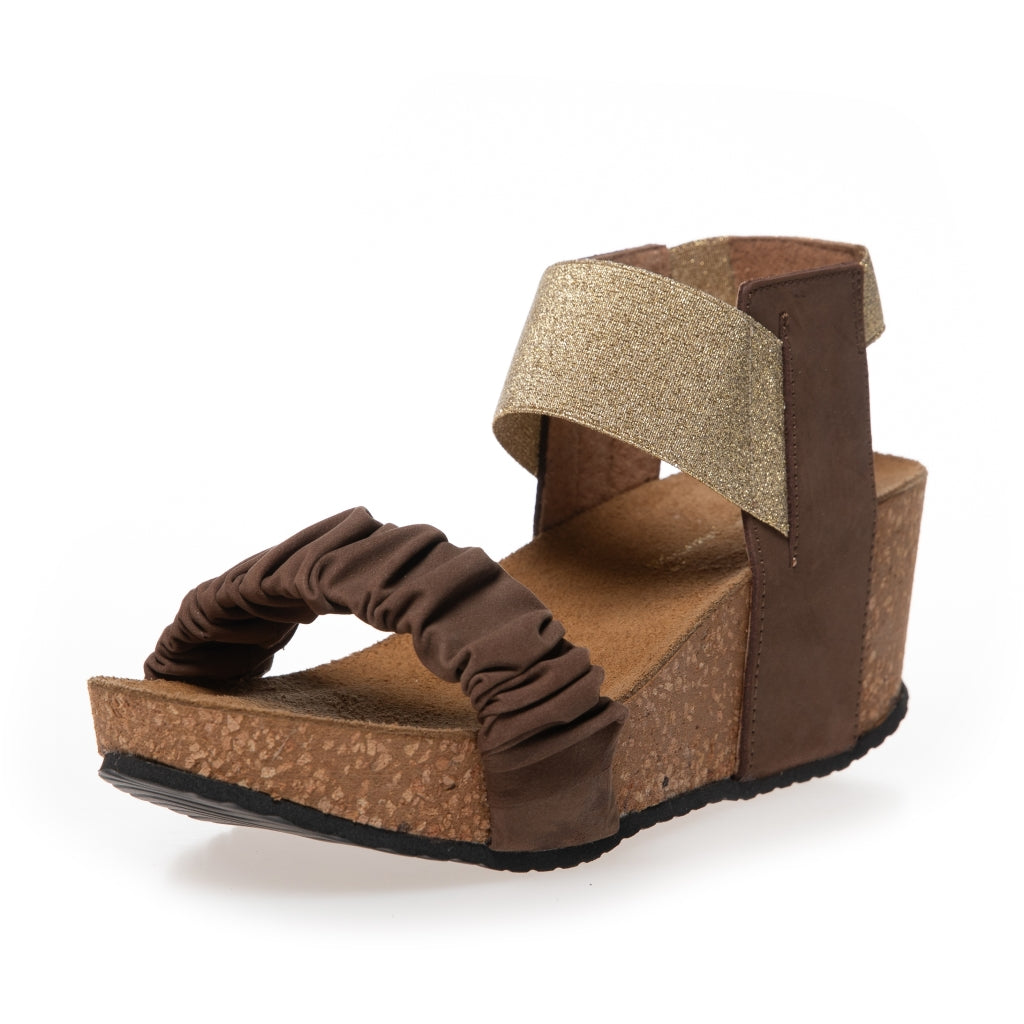 COPENHAGEN SHOES THE MOMENTS Keilsandalen 854 TAUPE MULTI