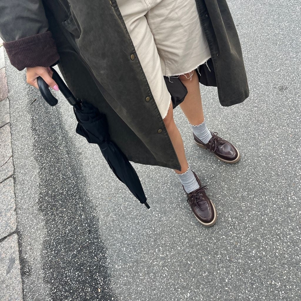 COPENHAGEN SHOES THE WALK LEATHER Boat Shoe 0018 DK BROWN