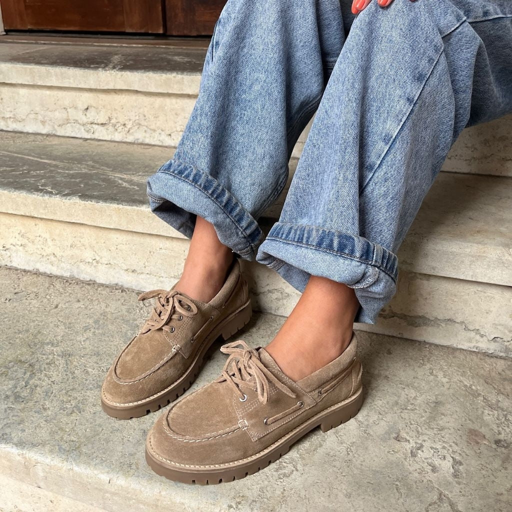 COPENHAGEN SHOES THE WALK SUEDE Boat Shoe 0301 BISCUIT