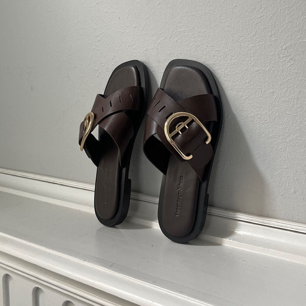 COPENHAGEN SHOES VIBES X ME Slippers 0018 DK BROWN