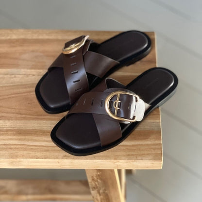 COPENHAGEN SHOES VIBES X ME Slippers 0018 DK BROWN