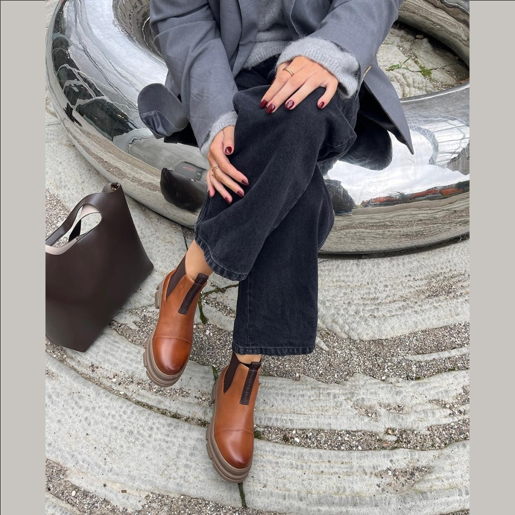COPENHAGEN SHOES YOU AND ME LOW Stiefel 0241 COGNAC